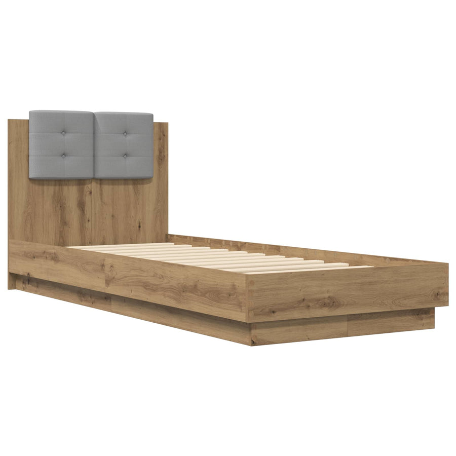 Bedframe met Hoofdeinde Artisanaal eiken 80 x 200 cm
