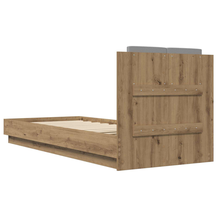 Bedframe met Hoofdeinde Artisanaal eiken 80 x 200 cm