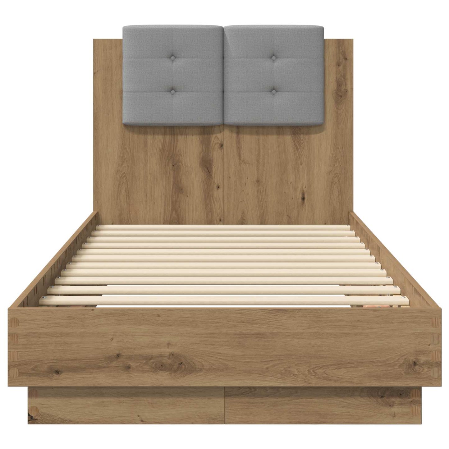 Bedframe met Hoofdeinde Artisanaal eiken 80 x 200 cm