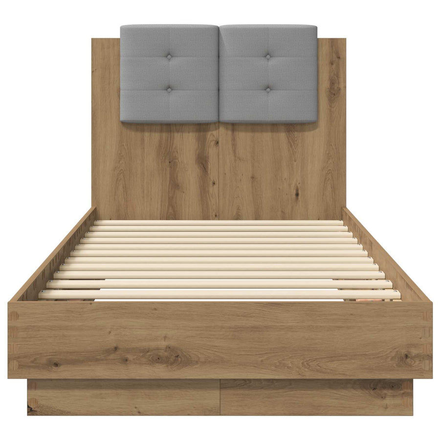 Bedframe met Hoofdeinde Artisanaal eiken 80 x 200 cm