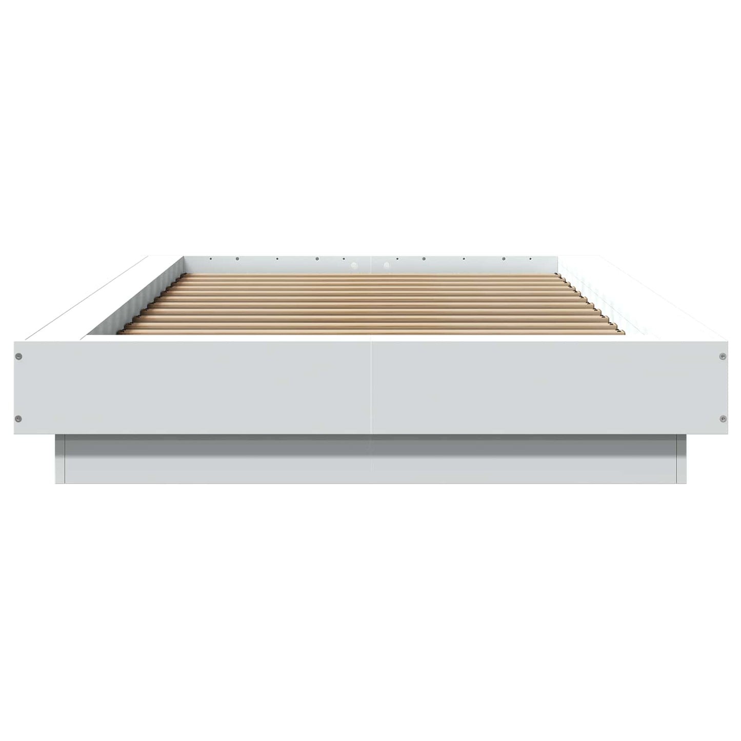 Bed Frame met LED Wit 80 x 200 cm Bewerkt hout