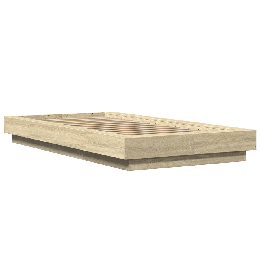 Bed Frame met LED Sonoma Eiken 80 x 200 cm Bewerkt hout