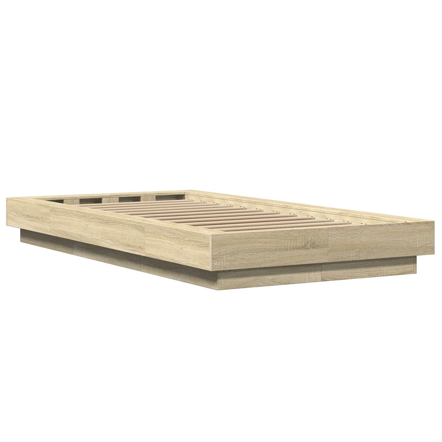 Bed Frame met LED Sonoma Eiken 80 x 200 cm Bewerkt hout