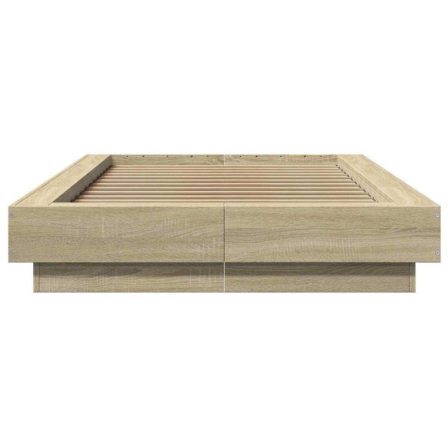 Bed Frame met LED Sonoma Eiken 80 x 200 cm Bewerkt hout
