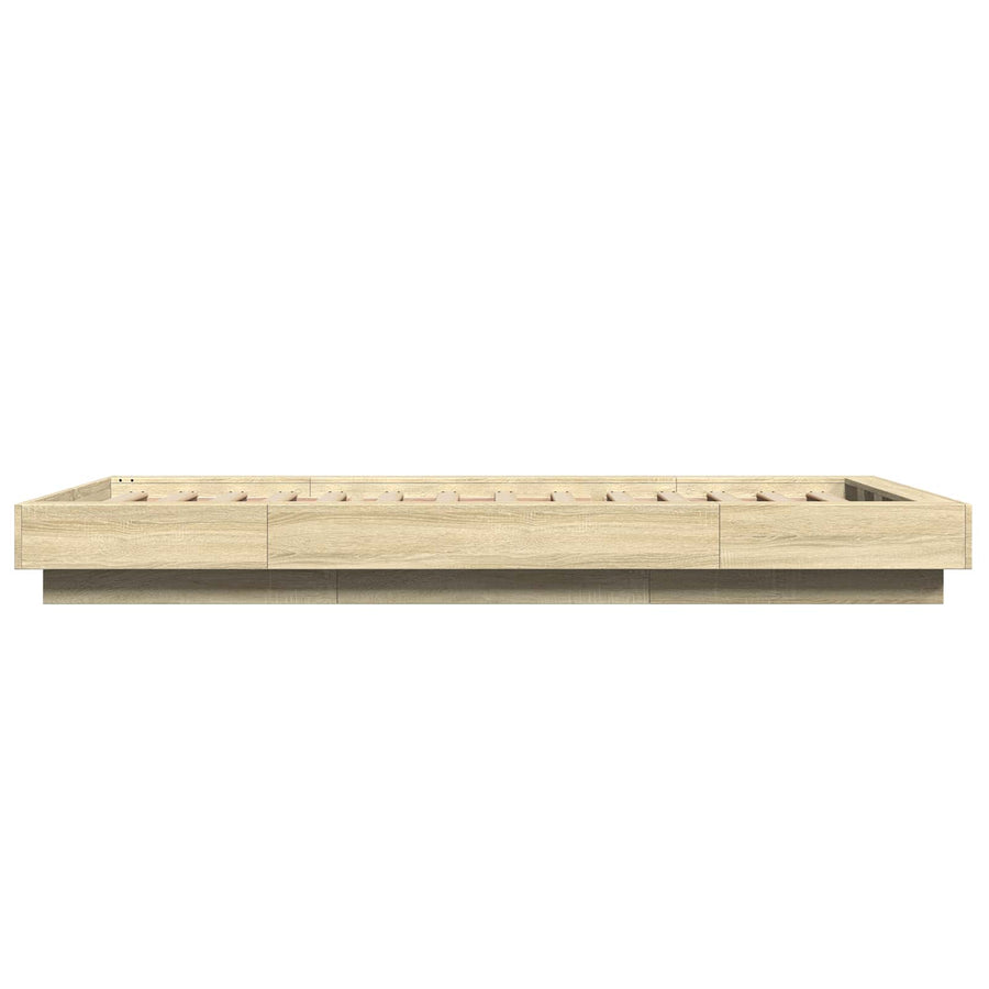 Bed Frame met LED Sonoma Eiken 80 x 200 cm Bewerkt hout