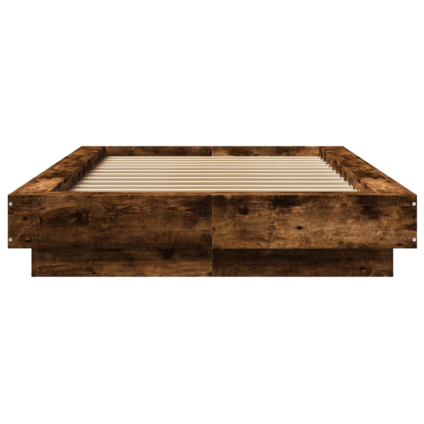 Bed Frame met LED Gerookt eiken 80 x 200 cm Bewerkt hout