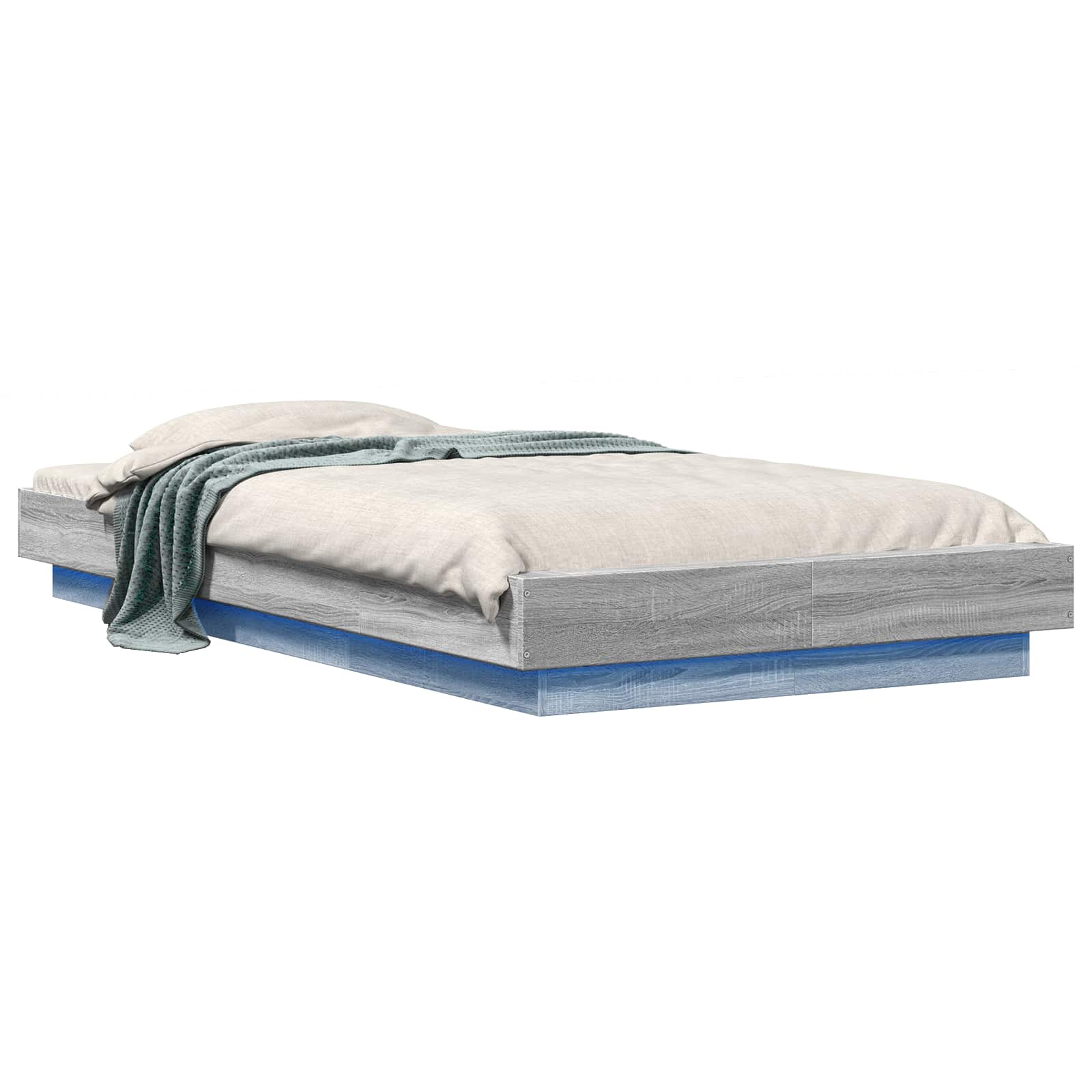Bed Frame met LED Grijs Sonoma 80 x 200 cm Bewerkt hout