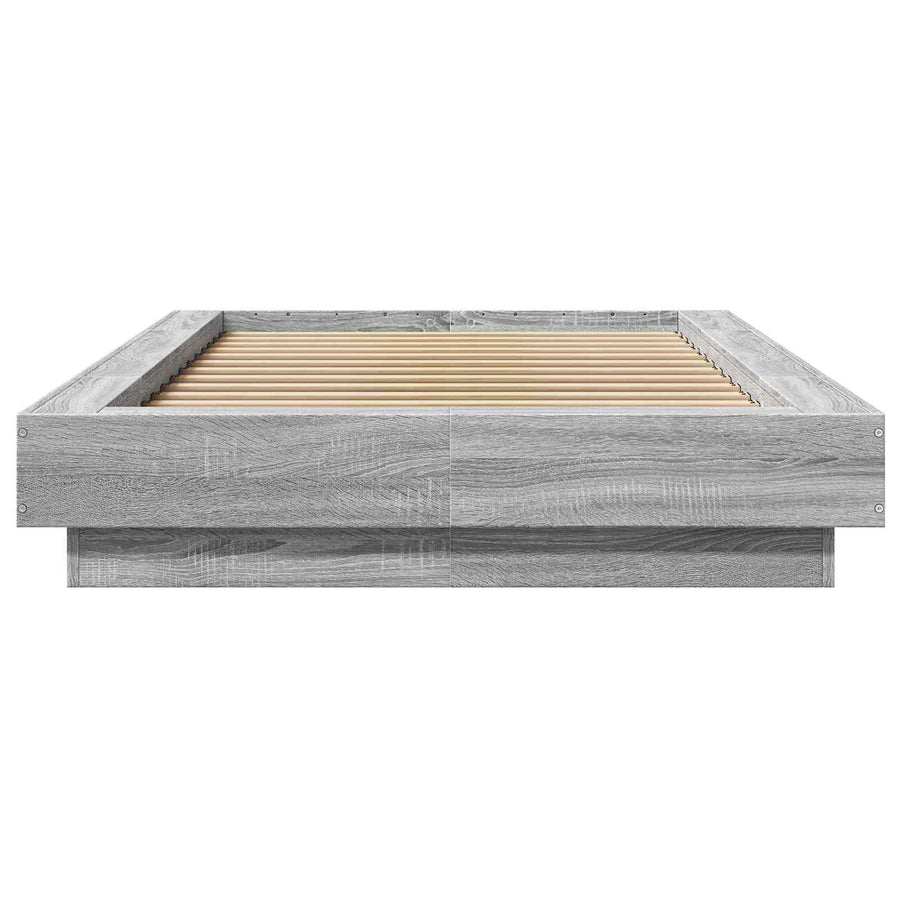 Bed Frame met LED Grijs Sonoma 80 x 200 cm Bewerkt hout