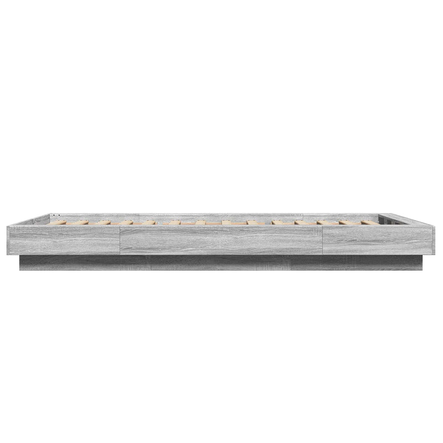 Bed Frame met LED Grijs Sonoma 80 x 200 cm Bewerkt hout