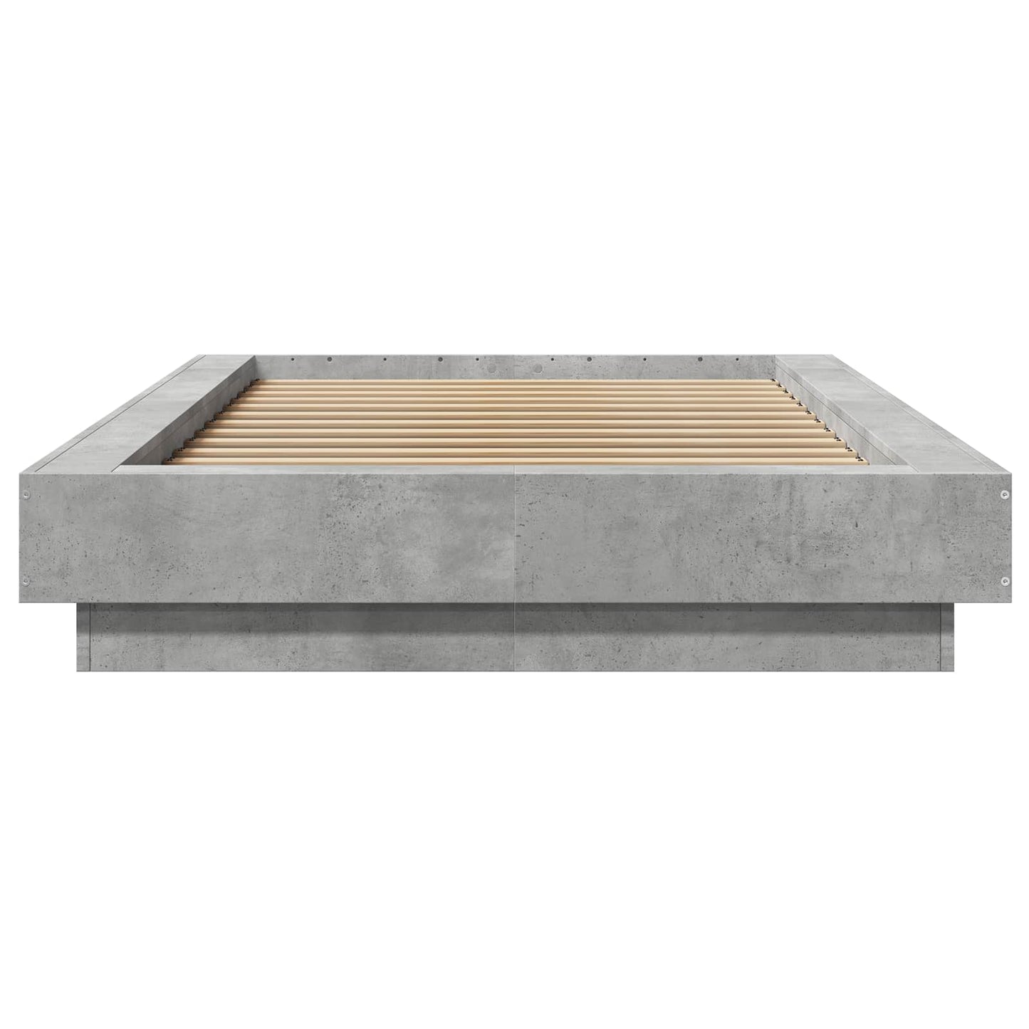Bed Frame met LED Betongrijs 80 x 200 cm Bewerkt hout