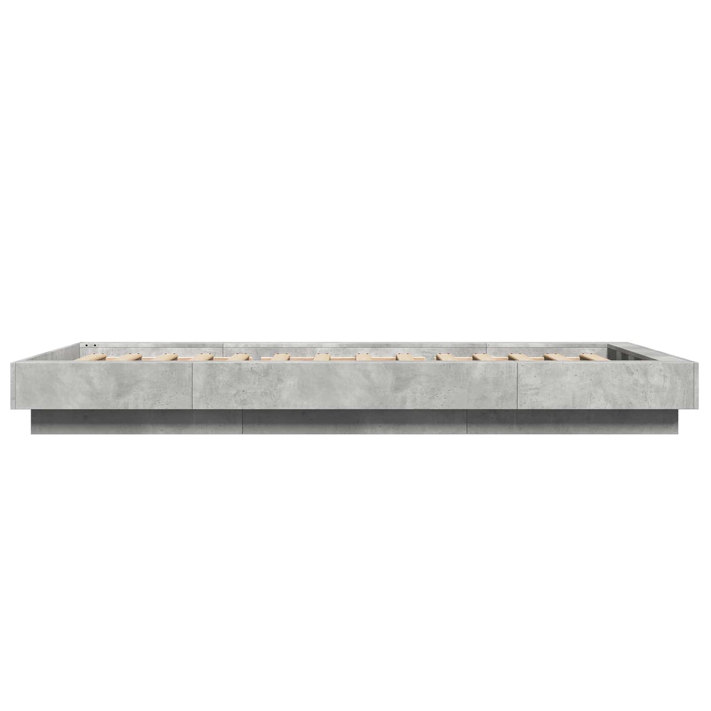 Bed Frame met LED Betongrijs 80 x 200 cm Bewerkt hout