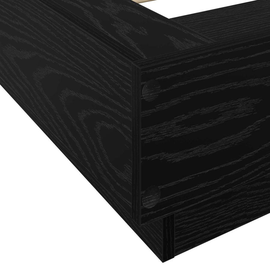 Bed Frame met LED Zwart eiken 80 x 200 cm Bewerkt hout