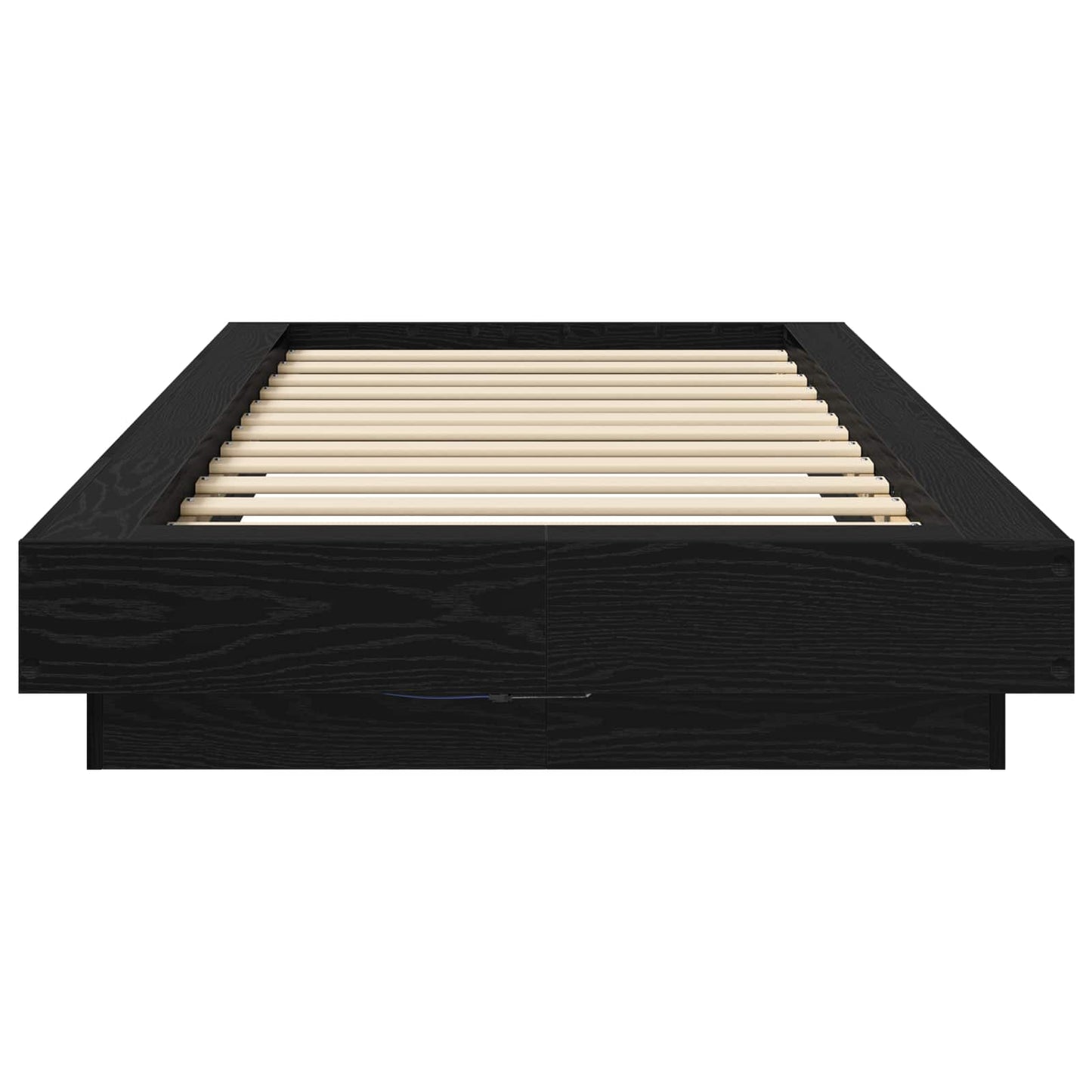 Bed Frame met LED Zwart eiken 80 x 200 cm Bewerkt hout