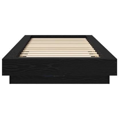 Bed Frame met LED Zwart eiken 80 x 200 cm Bewerkt hout