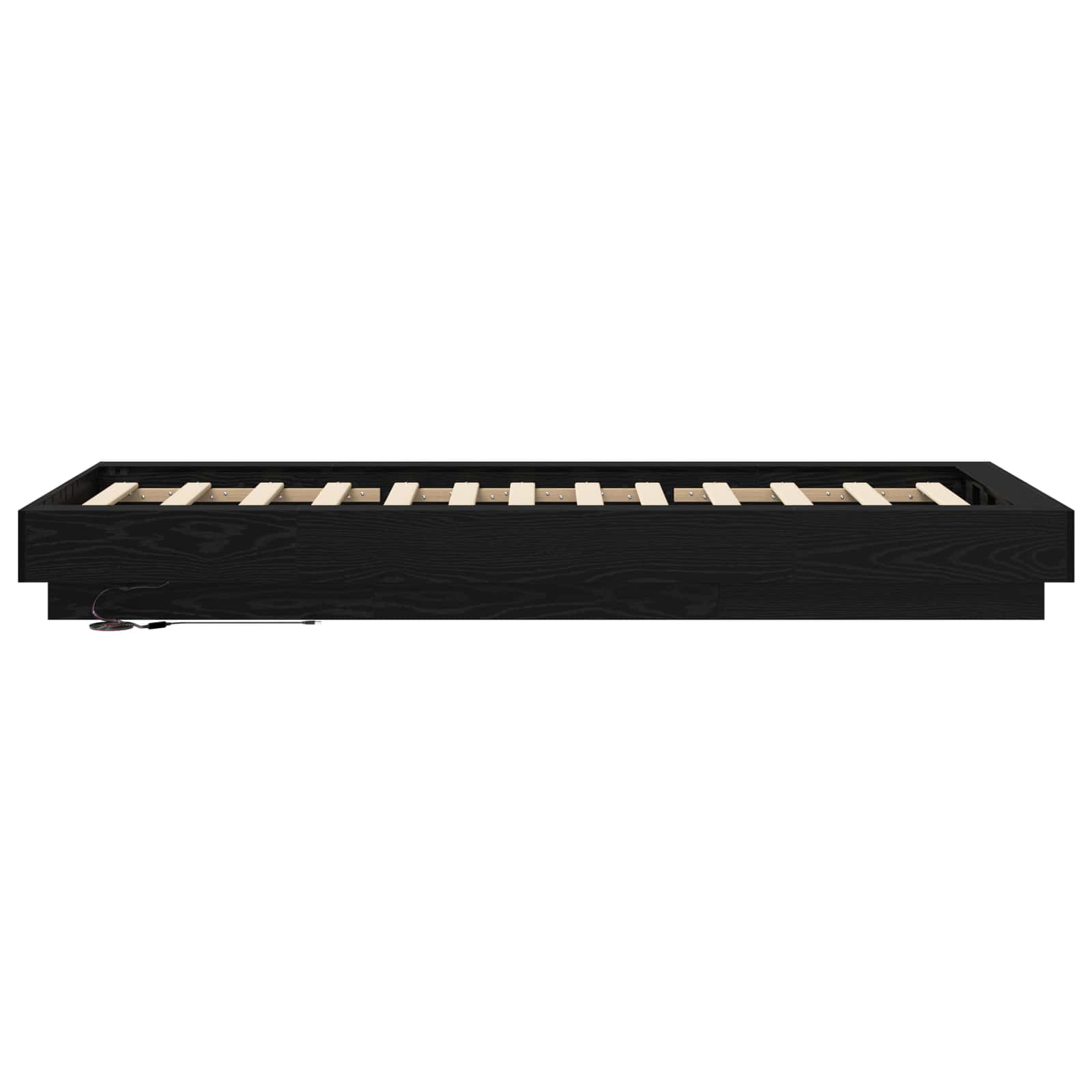 Bed Frame met LED Zwart eiken 80 x 200 cm Bewerkt hout