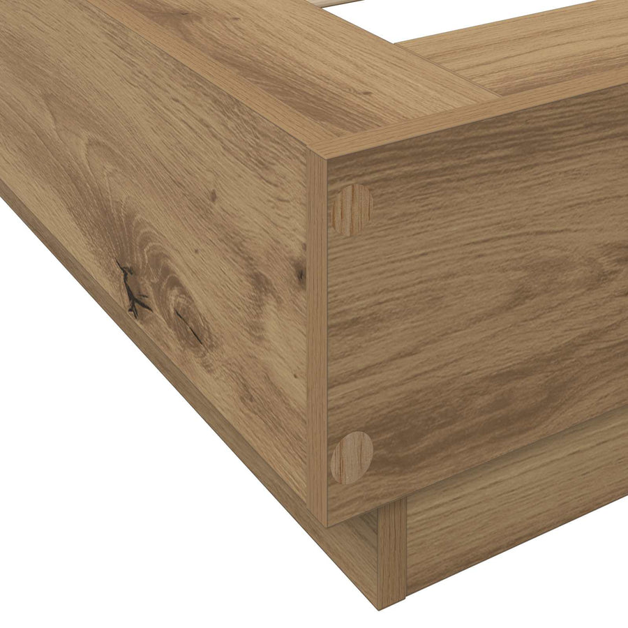 Bed Frame met LED Artisanaal eiken 80 x 200 cm Bewerkt hout