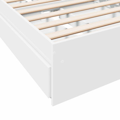 Bedframe met opslag met lade Wit 80 x 200 cm Bewerkt hout
