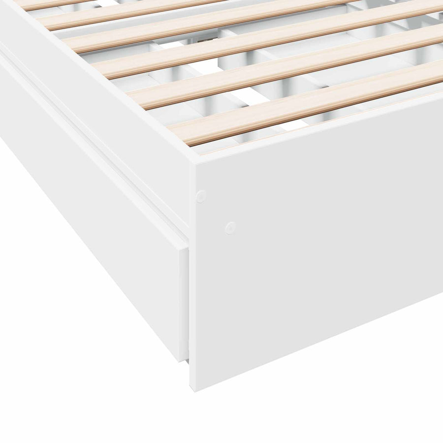 Bedframe met opslag met lade Wit 80 x 200 cm Bewerkt hout