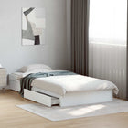 Bedframe met opslag met lade Wit 80 x 200 cm Bewerkt hout