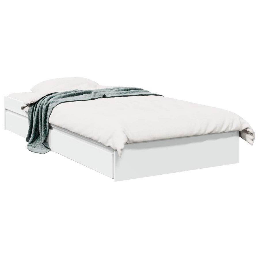 Bedframe met opslag met lade Wit 80 x 200 cm Bewerkt hout