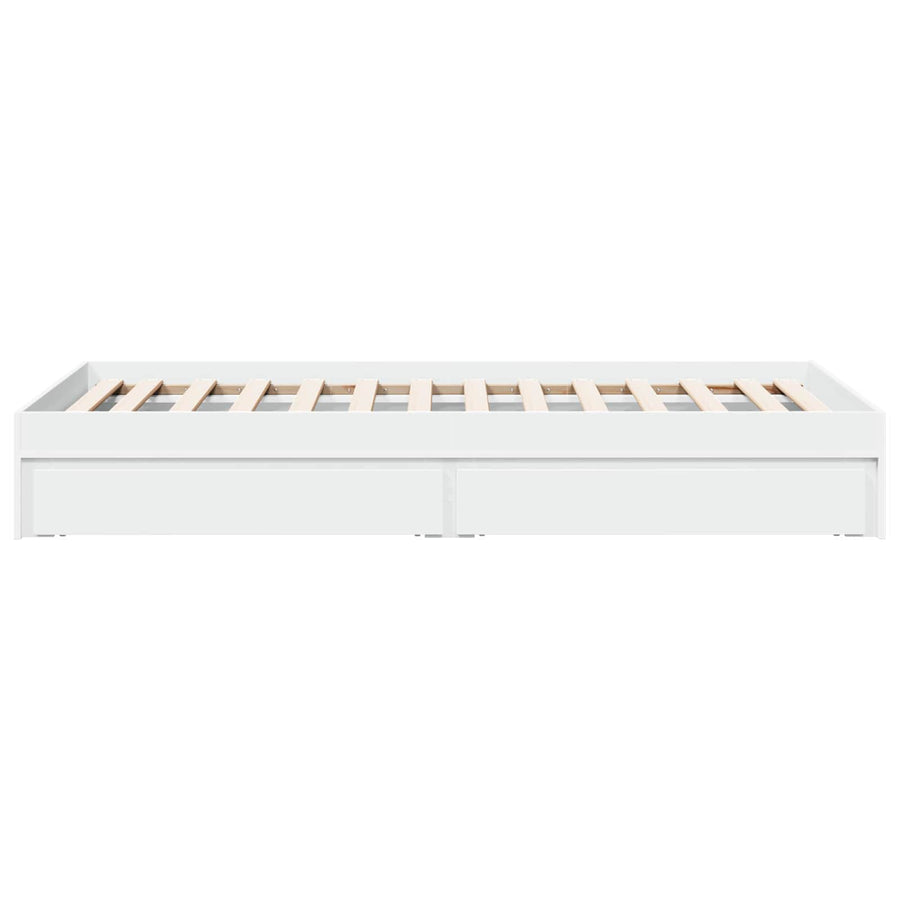 Bedframe met opslag met lade Wit 80 x 200 cm Bewerkt hout