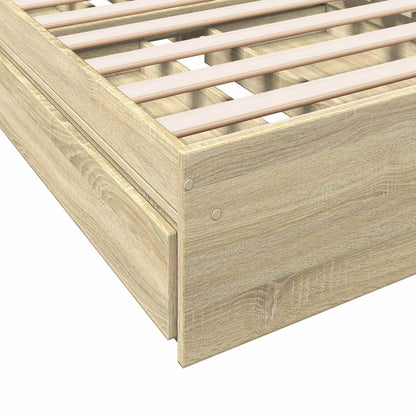 Bedframe met opslag Sonoma Eiken 80 x 200 cm Bewerkt hout