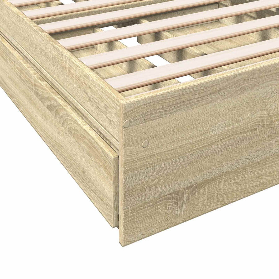 Bedframe met opslag Sonoma Eiken 80 x 200 cm Bewerkt hout