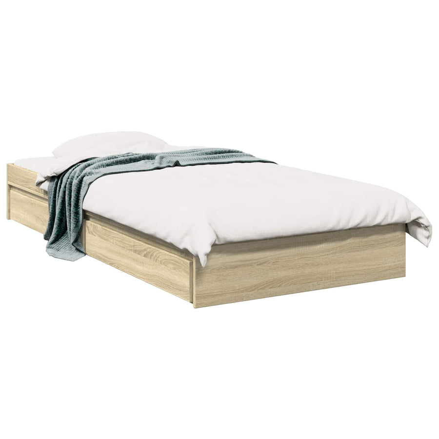 Bedframe met opslag Sonoma Eiken 80 x 200 cm Bewerkt hout