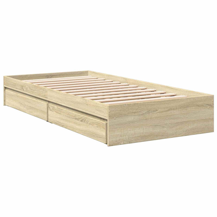 Bedframe met opslag Sonoma Eiken 80 x 200 cm Bewerkt hout