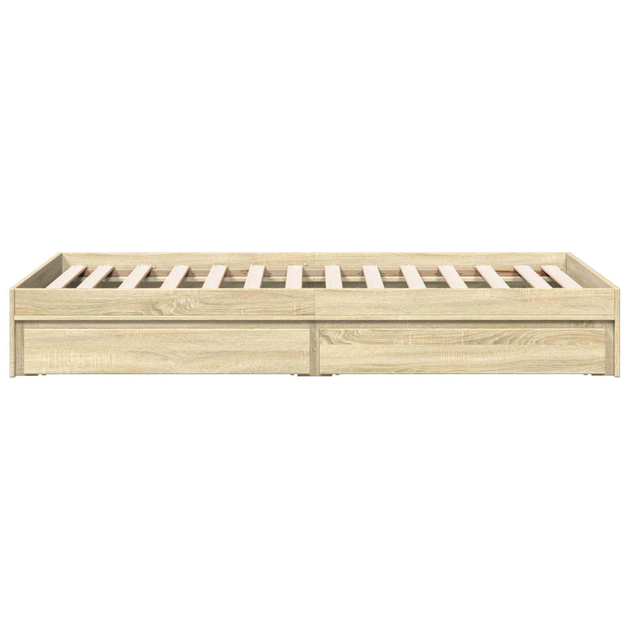 Bedframe met opslag Sonoma Eiken 80 x 200 cm Bewerkt hout