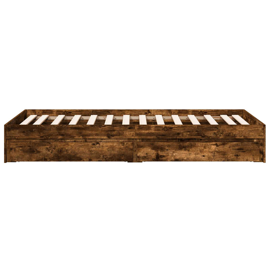 Bedframe met opslag Gerookt eiken 80 x 200 cm Bewerkt hout