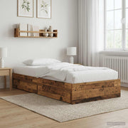Bedframe 80x200 cm bewerkt hout oud hout met lade