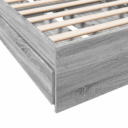 Bedframe met opslag Grijs Sonoma 80 x 200 cm Bewerkt hout
