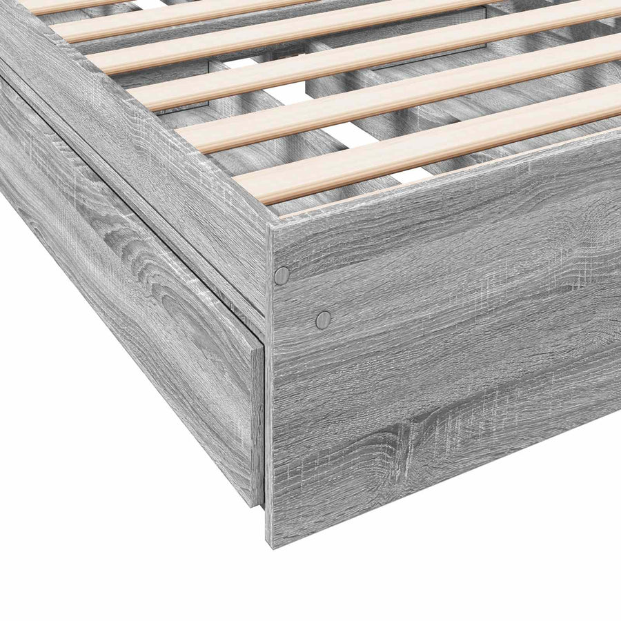 Bedframe met opslag Grijs Sonoma 80 x 200 cm Bewerkt hout