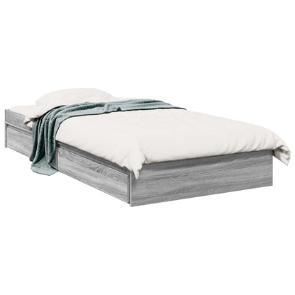 Bedframe met opslag Grijs Sonoma 80 x 200 cm Bewerkt hout