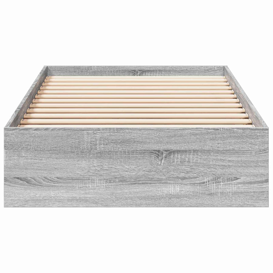 Bedframe met opslag Grijs Sonoma 80 x 200 cm Bewerkt hout
