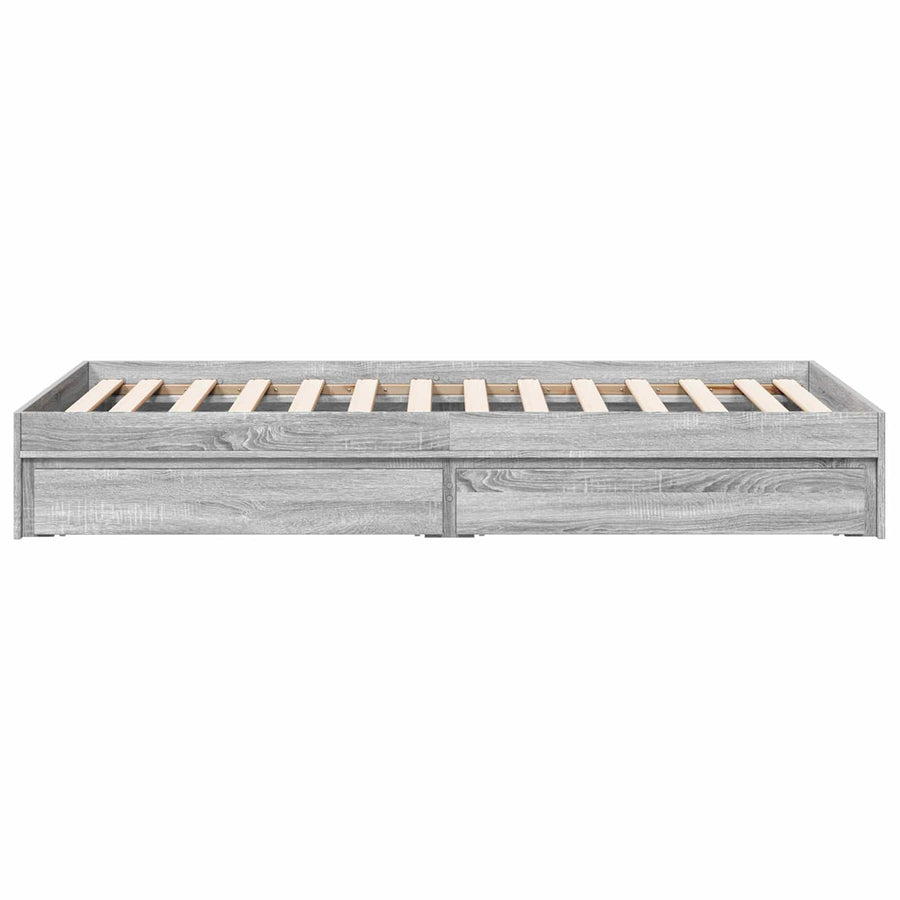 Bedframe met opslag Grijs Sonoma 80 x 200 cm Bewerkt hout