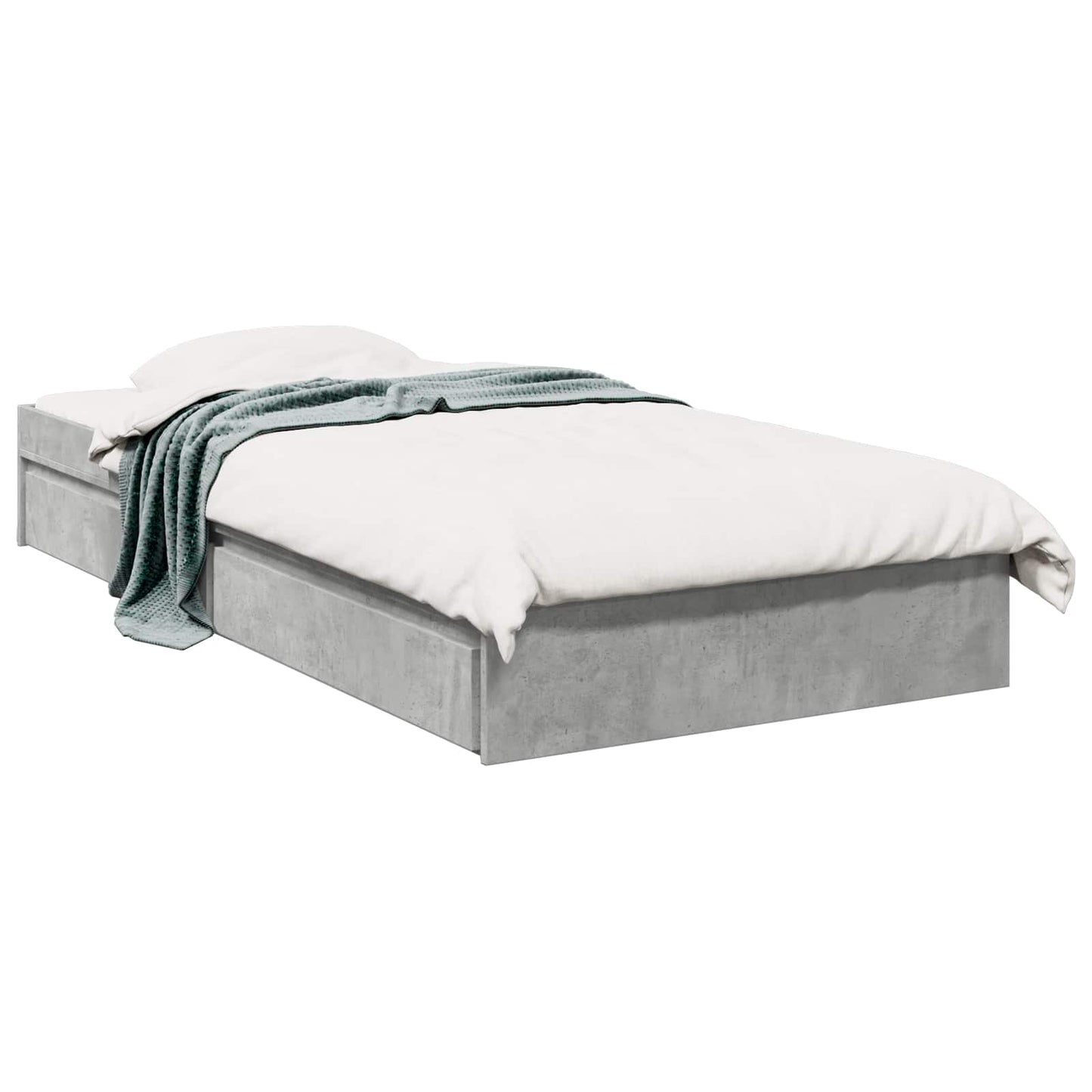 Bedframe met opslag Betongrijs 80 x 200 cm Bewerkt hout