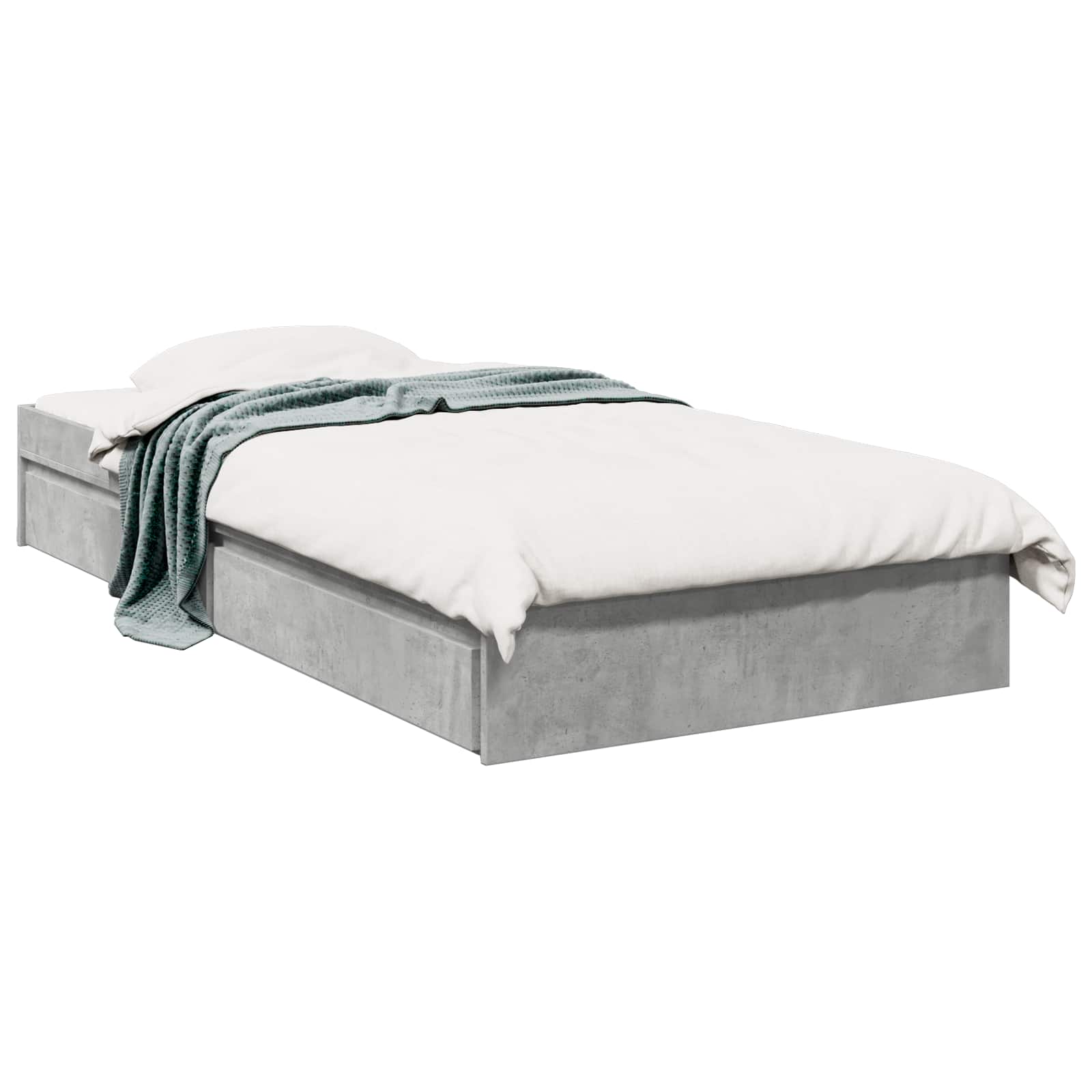Bedframe met opslag Betongrijs 80 x 200 cm Bewerkt hout