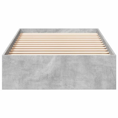Bedframe met opslag Betongrijs 80 x 200 cm Bewerkt hout