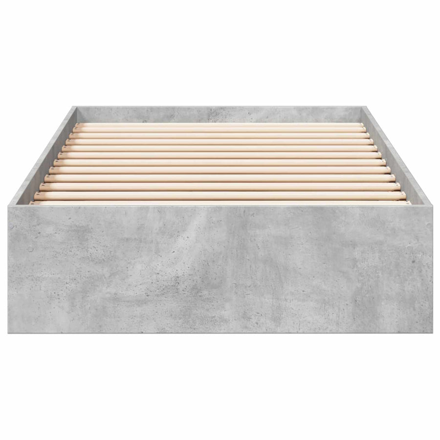 Bedframe met opslag Betongrijs 80 x 200 cm Bewerkt hout