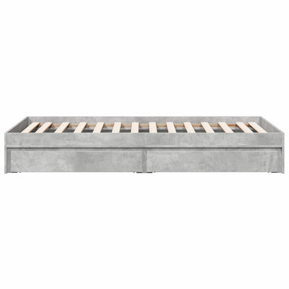 Bedframe met opslag Betongrijs 80 x 200 cm Bewerkt hout