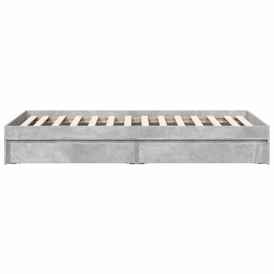 Bedframe met opslag Betongrijs 80 x 200 cm Bewerkt hout
