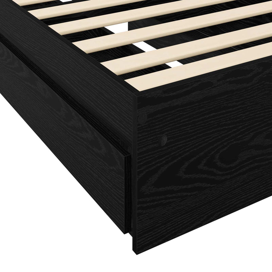 Bedframe met opslag Zwart eiken 80 x 200 cm Bewerkt hout