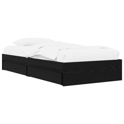 Bedframe met opslag Zwart eiken 80 x 200 cm Bewerkt hout
