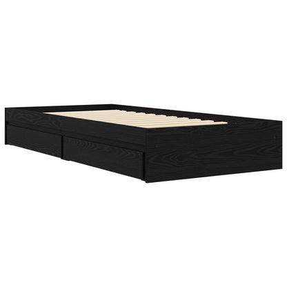 Bedframe met opslag Zwart eiken 80 x 200 cm Bewerkt hout