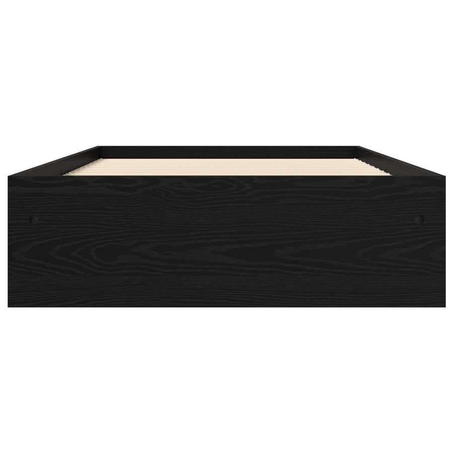 Bedframe met opslag Zwart eiken 80 x 200 cm Bewerkt hout