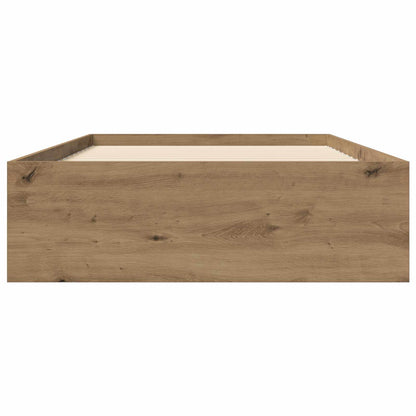 Bedframe met opslag Artisanaal eiken 80 x 200 cm Bewerkt hout