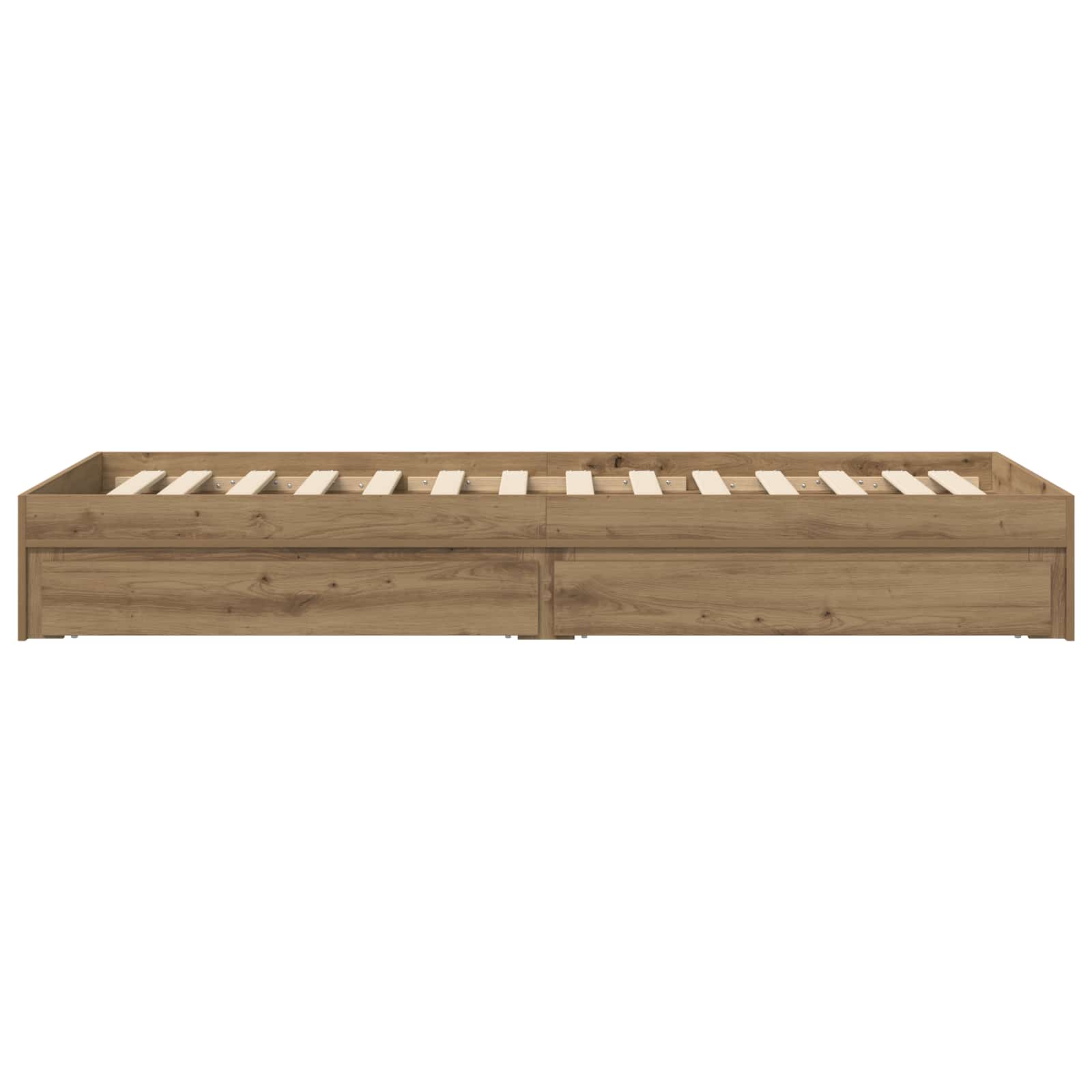 Bedframe met opslag Artisanaal eiken 80 x 200 cm Bewerkt hout