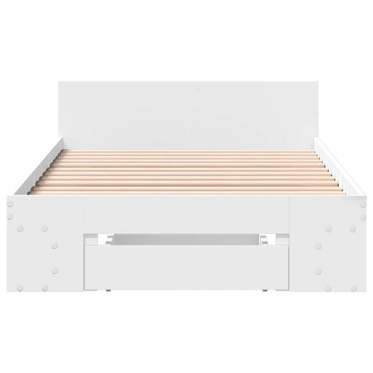 Bedframe met opslag met lade Wit 80 x 200 cm Bewerkt hout
